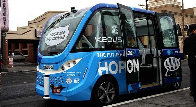 CES : la société française Navya présente pour la première fois en Amérique du Nord l’Autonom Cab, sa navette électrique sans chauffeur