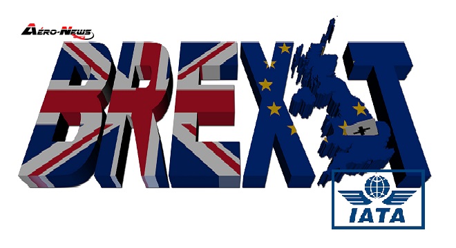 Brexit text with British and Eu flags illustration