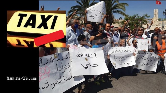 Sit-in : …à la Kasbah, des chauffeurs de taxis individuels exigent des droits (Vidéos)