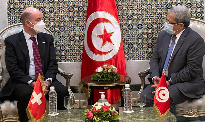 rencontre entre Jerandi et l’ambassadeur de Suisse à Tunis