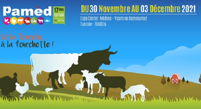 La 17ème Edition du salon Agricole PAMED 2021, se tiendra en mode Hybride du 30 Novembre au 03 Décembre 2021à l’Expo Center Medina de Yasmine Hammamet