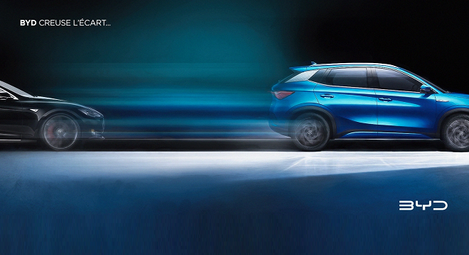 BYD continue de dominer le marché mondial des véhicules électriques devant Tesla, deuxième