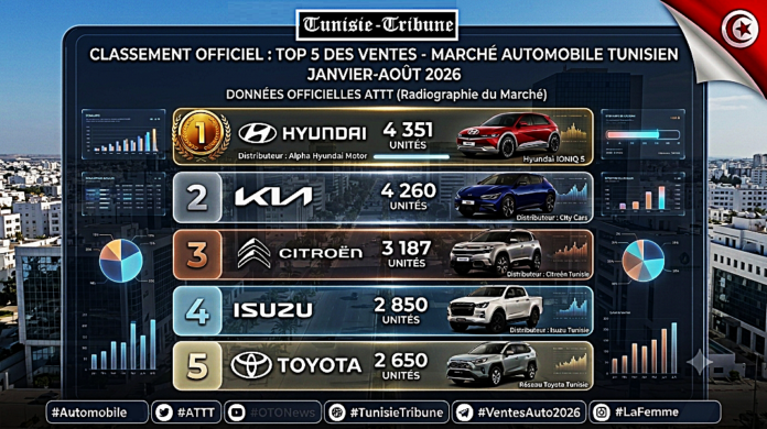 Classement & Radiographie du Marché de l’Automobile (à Fin Août 2026)… Hyundai reprend le leadership !