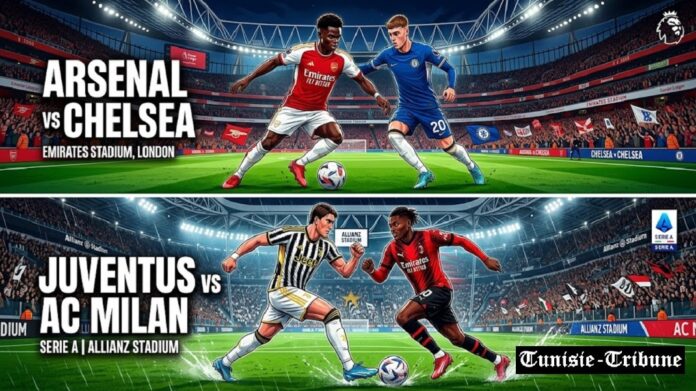 Un Dimanche de gala en Europe : Arsenal-Chelsea et Juventus-Milan à l’affiche (Programme & TV)