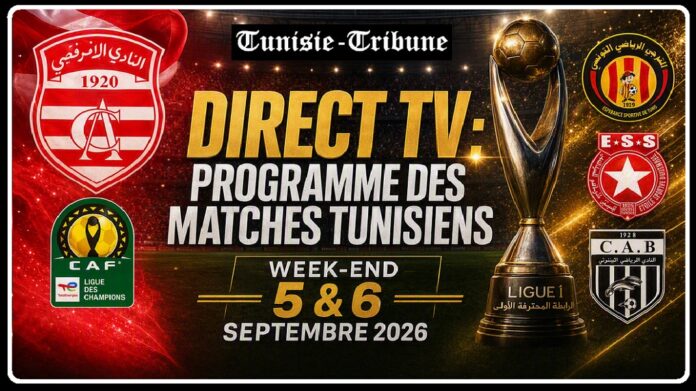 FOOT : Retransmissions TV des chocs en Tunisie (Ligue 1) des 5 & 6 Sept 2026… Le Club Africain en Ligue des Champions CAF